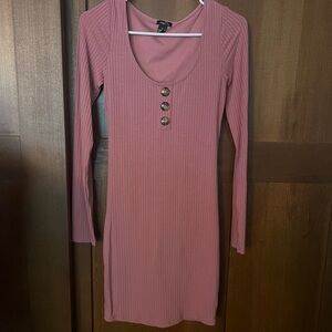 Rue21 Mauve Long Sleeve Ribbed Dress